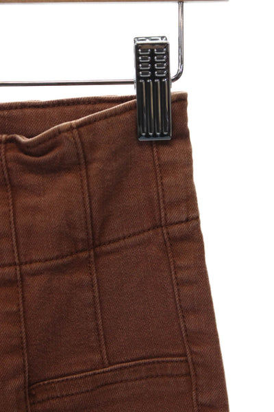 We The Free Women Flared Brown High Rise Cotton Blend Jeans Size 26