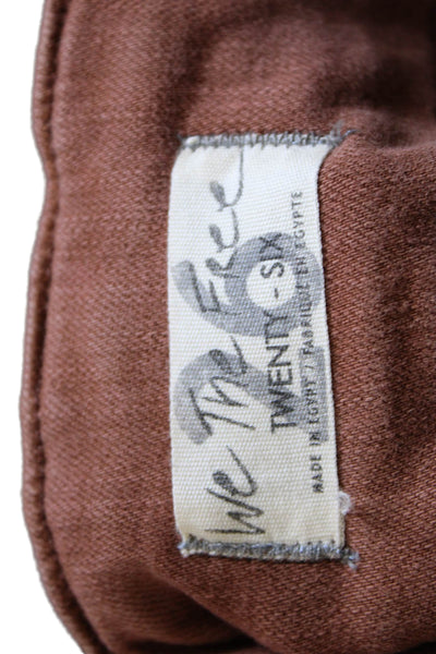 We The Free Women Flared Brown High Rise Cotton Blend Jeans Size 26