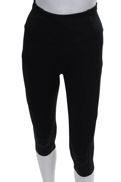 Lululemon Womens Black Capri Leggings Nylon Pull On Solid Size 4