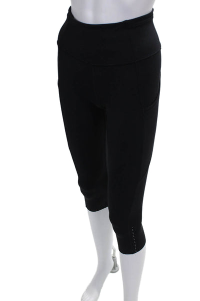 Lululemon Womens Black Capri Leggings Nylon Pull On Solid Size 4