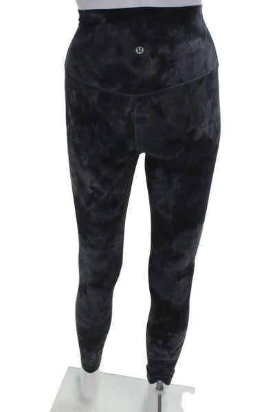 Lululemon Womens Gray Tie Dye Lycra Ankle Leggings Pull On Size 0