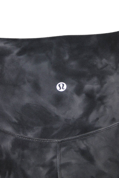 Lululemon Womens Gray Tie Dye Lycra Ankle Leggings Pull On Size 0