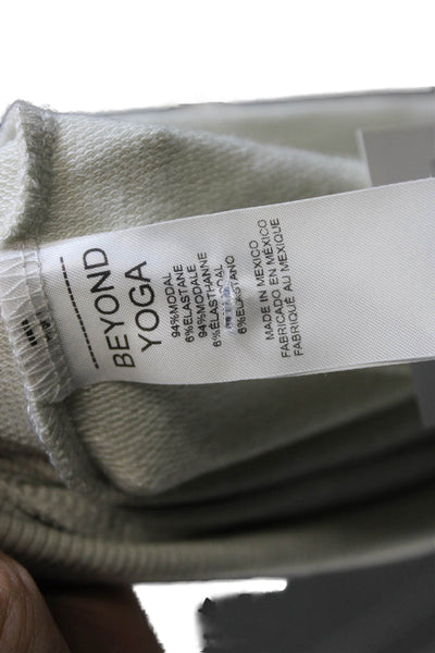 Beyond Yoga Womens Pullover Sweatshirt Green Modal Crew Neck Long Sleeve Size L