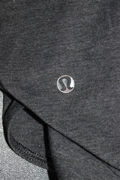 Lululemon Women Basic Short Sleeve T-Shirt Gray Solid Polyester Blend Size S