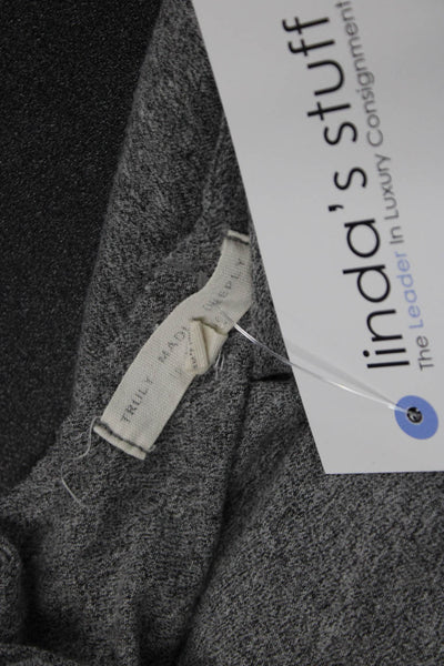 Truly Madly Deeply Womens Basic Scoop Neck Gray Cotton Blend T-Shirt Size S