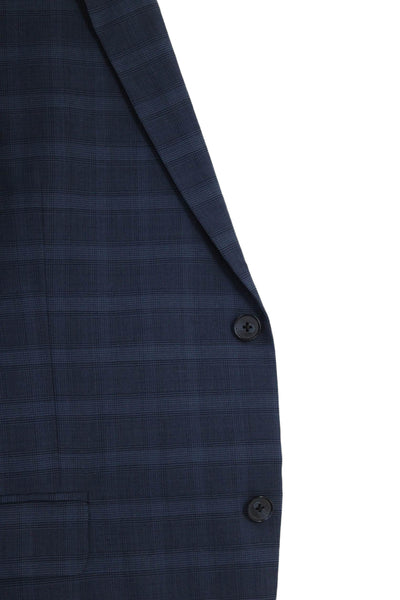S.Cohen Mens Blue Plaid Wool Blazer Size M