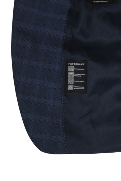 S.Cohen Mens Blue Plaid Wool Blazer Size M