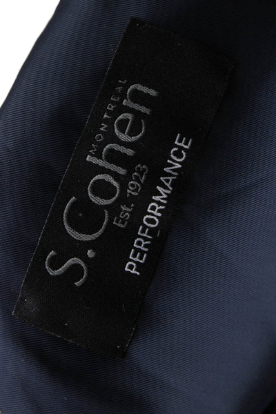 S.Cohen Mens Blue Plaid Wool Blazer Size M