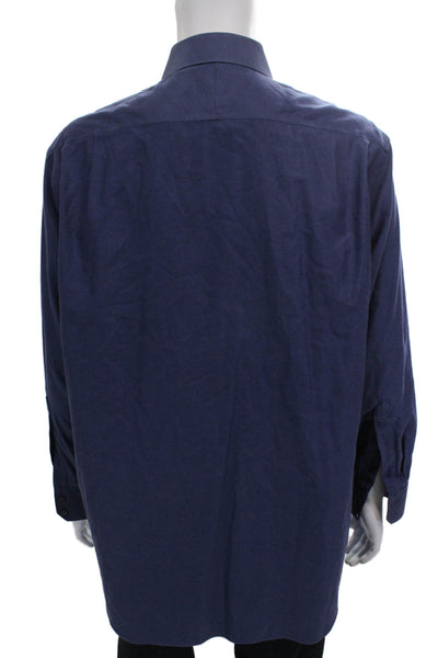 Charles Tyrwhitt Mens Collared Long Sleeve Buttoned-Down Blue Size EUR 43