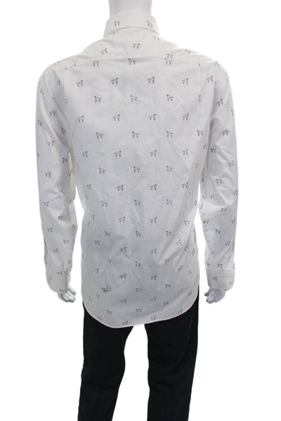 Charles Tyrwhitt Mens Graphic Print Buttoned-Down White Size XL