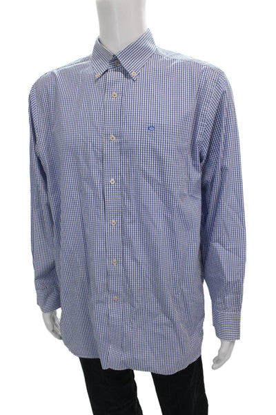 Southern Tide Mens Cotton Pocketed Button Down Shirt Blue Size L