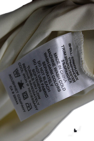 FJ Mens Basic Nylon Zip Mock Neck Hoodie Ivory Size M