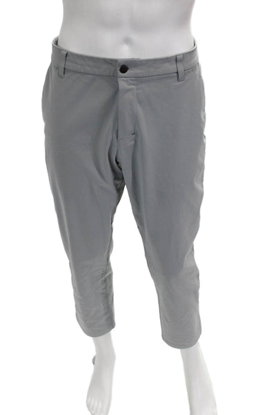 Lululemon Mens Cropped Gray Pants Polyester Button Size 34