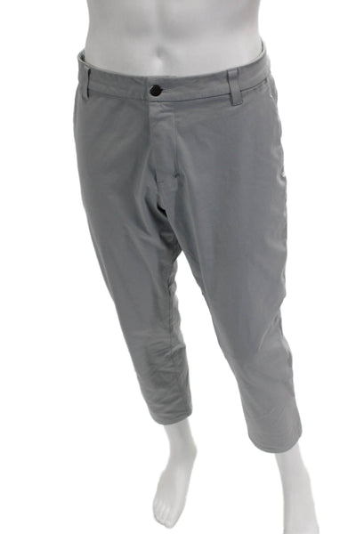 Lululemon Mens Cropped Gray Pants Polyester Button Size 34