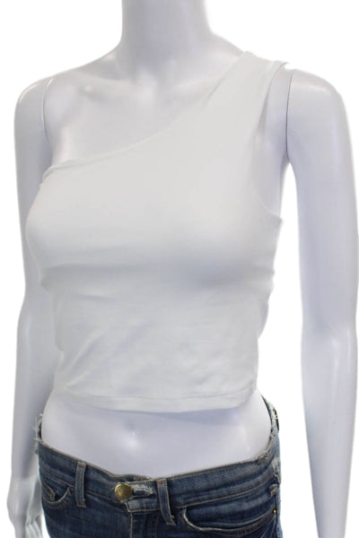 Beyond Yoga Womens White Cropped One Shoulder Tank Sleeveless Size S