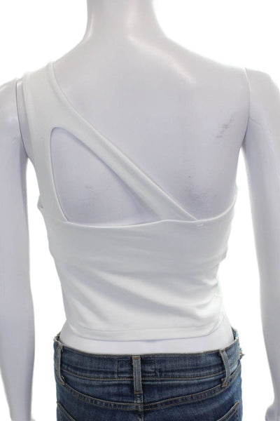 Beyond Yoga Womens White Cropped One Shoulder Tank Sleeveless Size S