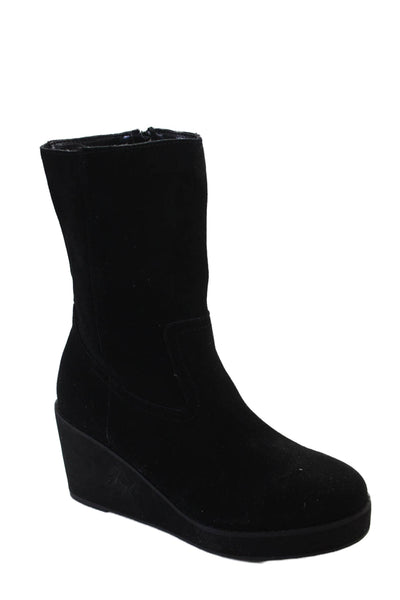 Coconuts by Matisse Womens Suede Wedge Comet Ankle Boots Black Size 8 Medium