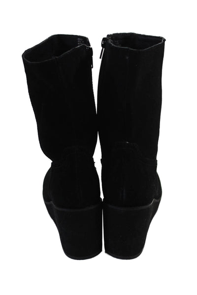 Coconuts by Matisse Womens Suede Wedge Comet Ankle Boots Black Size 8 Medium