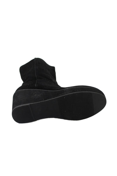 Coconuts by Matisse Womens Suede Wedge Comet Ankle Boots Black Size 8 Medium