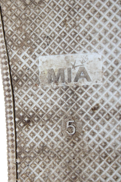 MIA Womens Leather Ankle Strap Hiking Sandals Gold Size 5