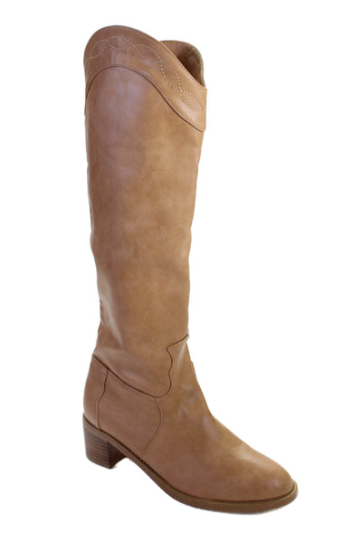 Billini Womens Rinara Knee High Cowboy Boots Beige Size 8