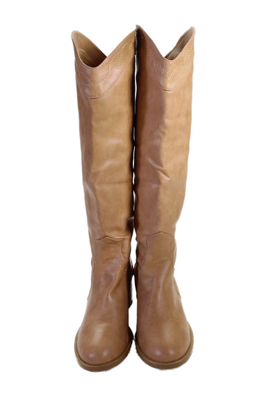 Billini Womens Rinara Knee High Cowboy Boots Beige Size 8