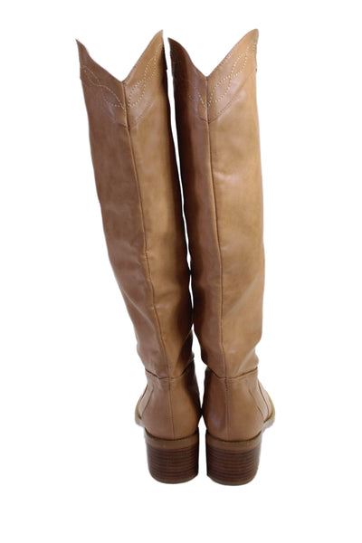 Billini Womens Rinara Knee High Cowboy Boots Beige Size 8