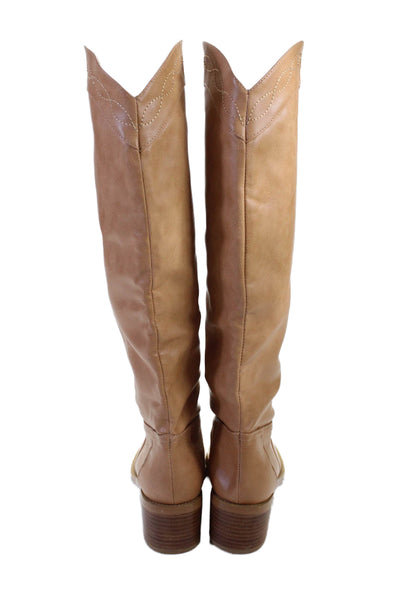 Billini Womens Rinara Knee High Cowboy Boots Beige Size 8