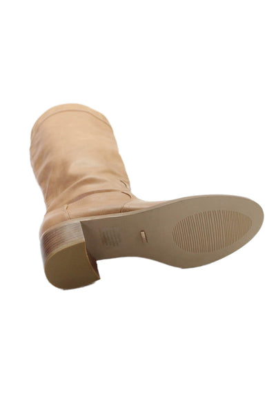 Billini Womens Rinara Knee High Cowboy Boots Beige Size 8