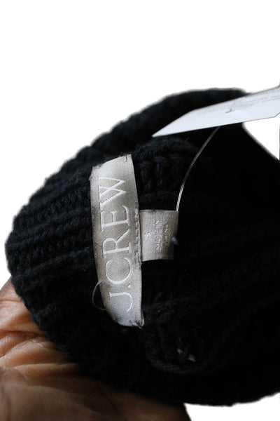 J Crew Womens Black 100% Cotton Mock Neck Pullover Sweater Long Sleeve Size S