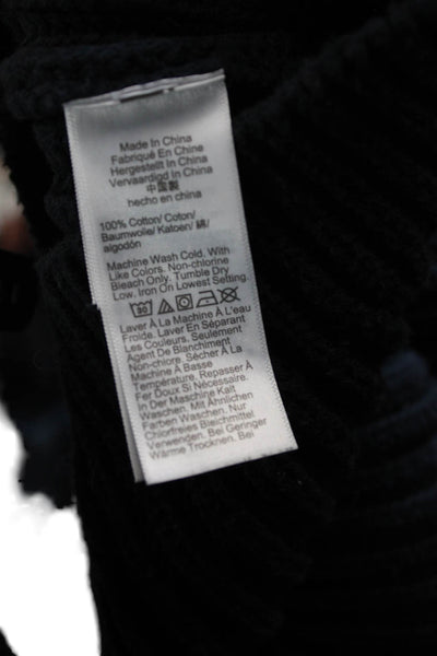 J Crew Womens Black 100% Cotton Mock Neck Pullover Sweater Long Sleeve Size S