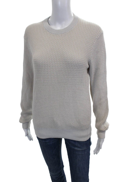 Club Monaco Womens Pullover Sweater Beige Cotton Crewneck Long Sleeve Size S