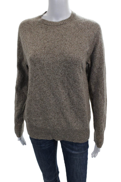 J Crew Women Pullover Sweater Brown Crew Neck Long Sleeve Polyamide Size M