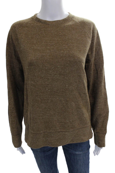 Banana Republic Women Brown Cotton Crewneck Pullover Long Sleeve Size M