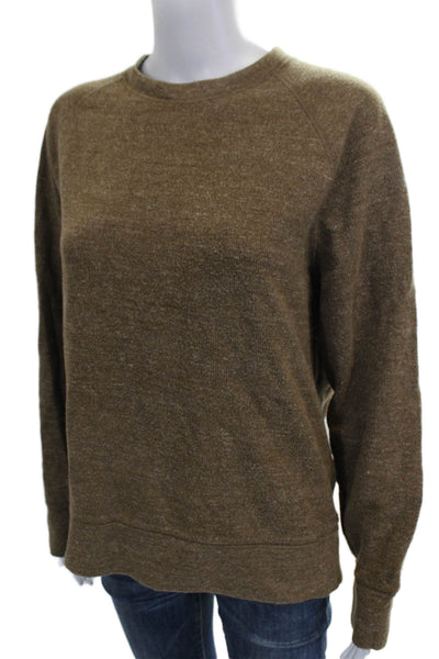 Banana Republic Women Brown Cotton Crewneck Pullover Long Sleeve Size M