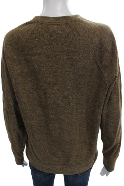 Banana Republic Women Brown Cotton Crewneck Pullover Long Sleeve Size M