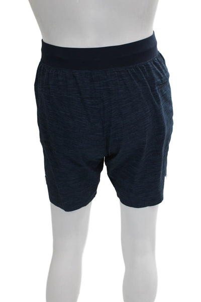Lululemon Mens Athletic Striped Polyester Blue Shorts Size S