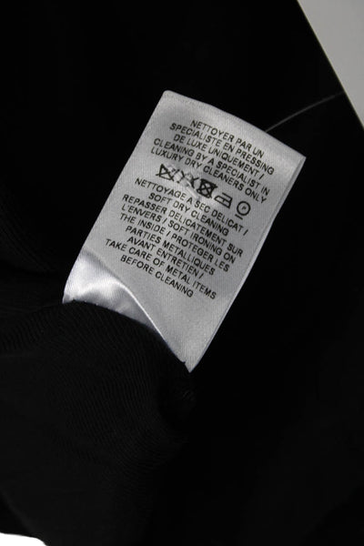 Balmain Womens Mini Skirt Black Virgin Wool Zip Size 40