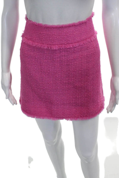 Dolce & Gabbana Women Mini Skirt Pink Wool Zip Size 44