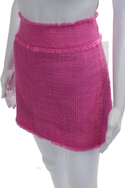 Dolce & Gabbana Women Mini Skirt Pink Wool Zip Size 44