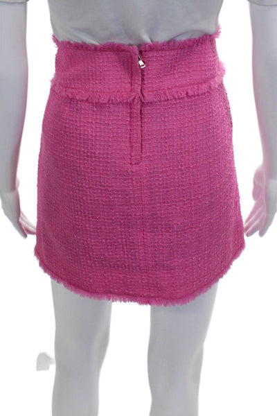 Dolce & Gabbana Women Mini Skirt Pink Wool Zip Size 44