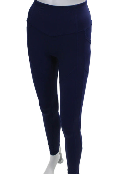 Lululemon Womens Blue Ankle Leggings Nylon Pull On Size 4