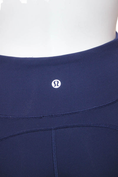 Lululemon Womens Blue Ankle Leggings Nylon Pull On Size 4