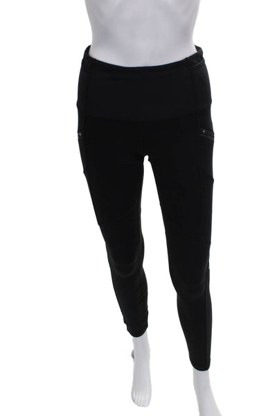 Lululemon Womens Ankle Leggings Black Nylon Pull On Size 6