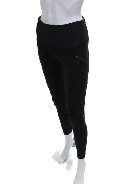 Lululemon Womens Ankle Leggings Black Nylon Pull On Size 6