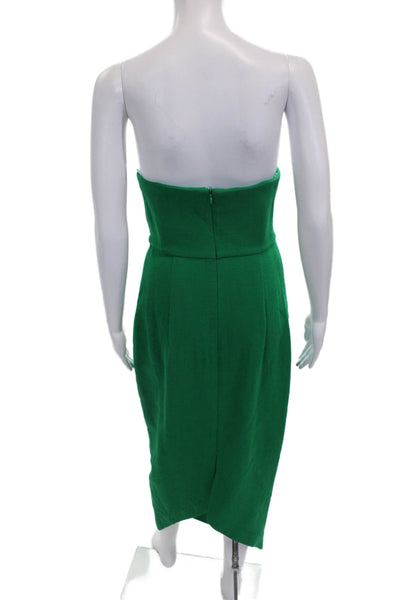 Roland Mouret Womens Pencil Dress Green Wool One Shoulder Full Length Size 6