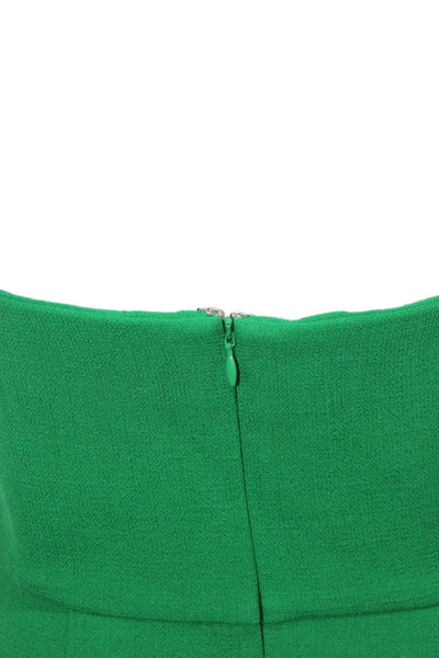 Roland Mouret Womens Pencil Dress Green Wool One Shoulder Full Length Size 6
