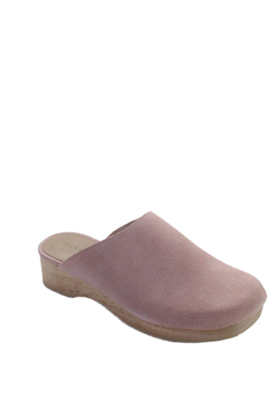 Villa Rouge Womens Suede Wooden Heels Valencia Mules Shoes Pink Size 8M