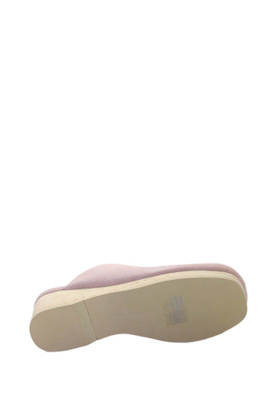 Villa Rouge Womens Suede Wooden Heels Valencia Mules Shoes Pink Size 8M