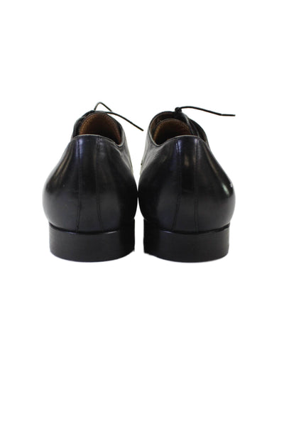 Santoni Mens Leather Lace Up Oxford Dress Shoes Black Size 10.5 EE